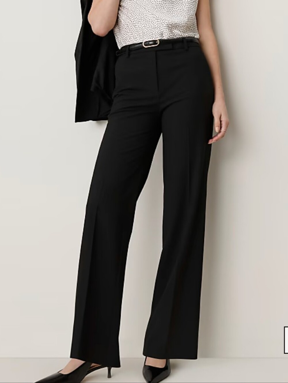 Ann Taylor Black Wool Blend Trouser 2 Petite
